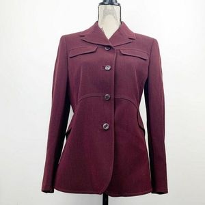 GIANNI VERSACE Couture vintage burgundy Jacket 100% wool Blazer size 38